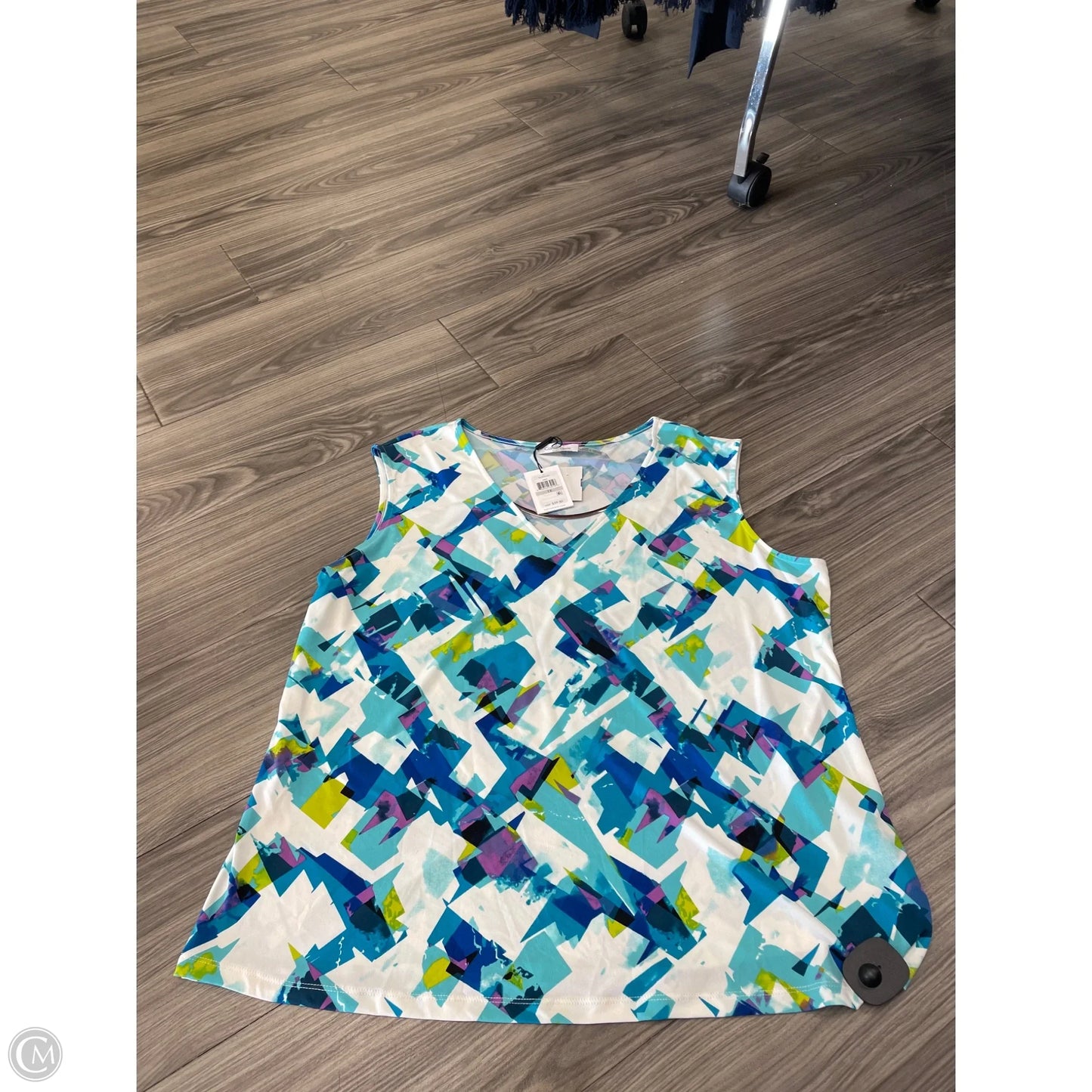 Top Sleeveless By Calvin Klein In Blue & Green, Size: 1x