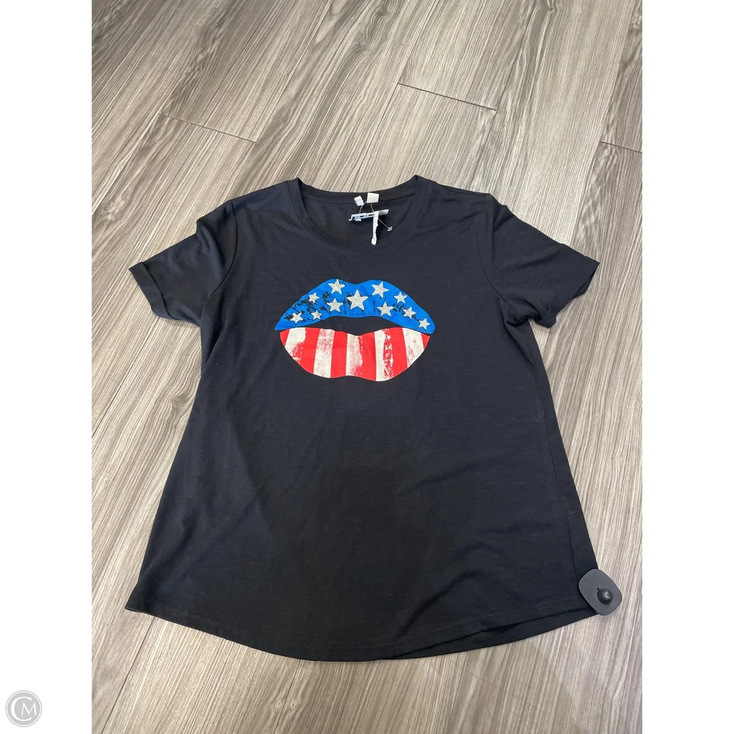 Top Short Sleeve By Cato In Black, Size: M