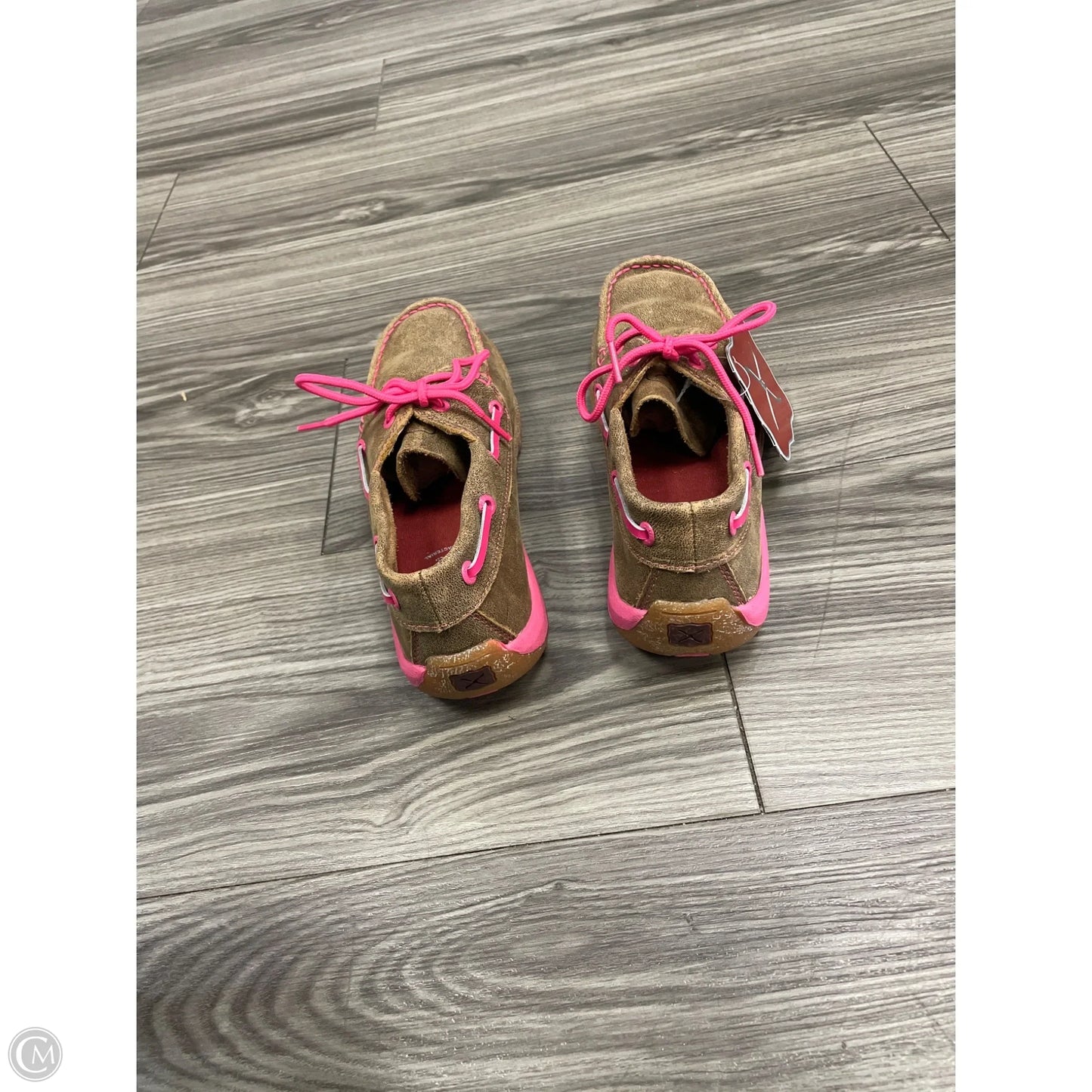 Boots Ankle Flats By Clothes Mentor In Brown & Pink, Size: 8