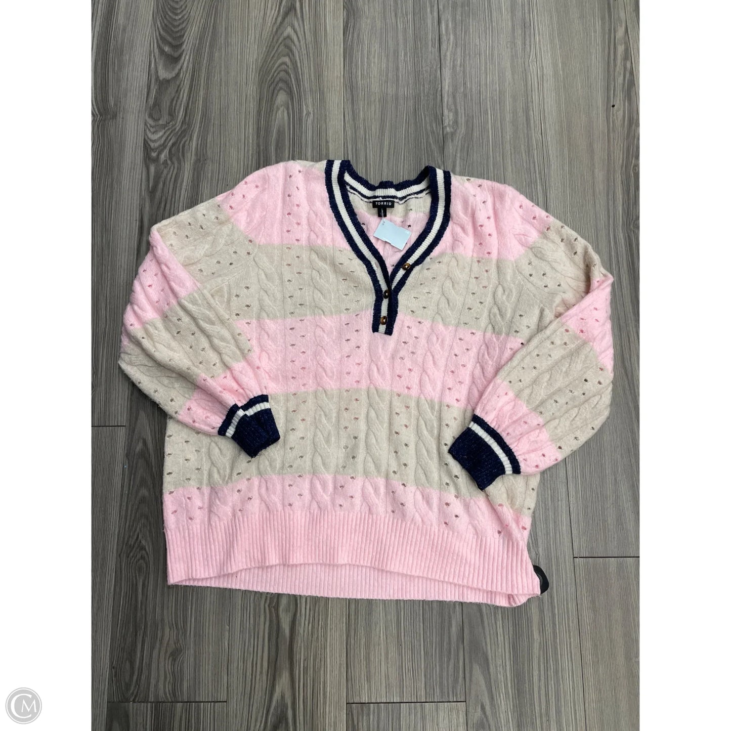 Sweater By Torrid In Striped Pattern, Size: 3x