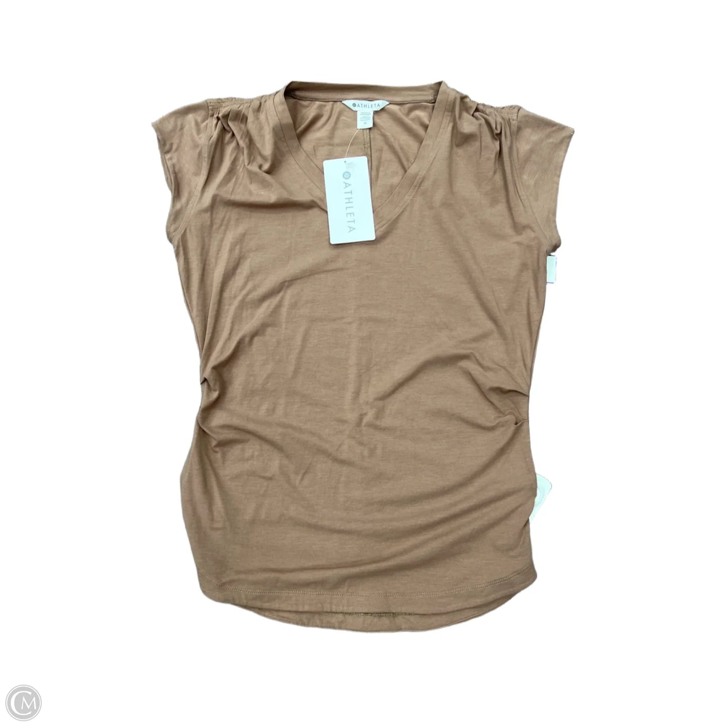 Athletic Top Short Sleeve By Athleta In Brown, Size: M