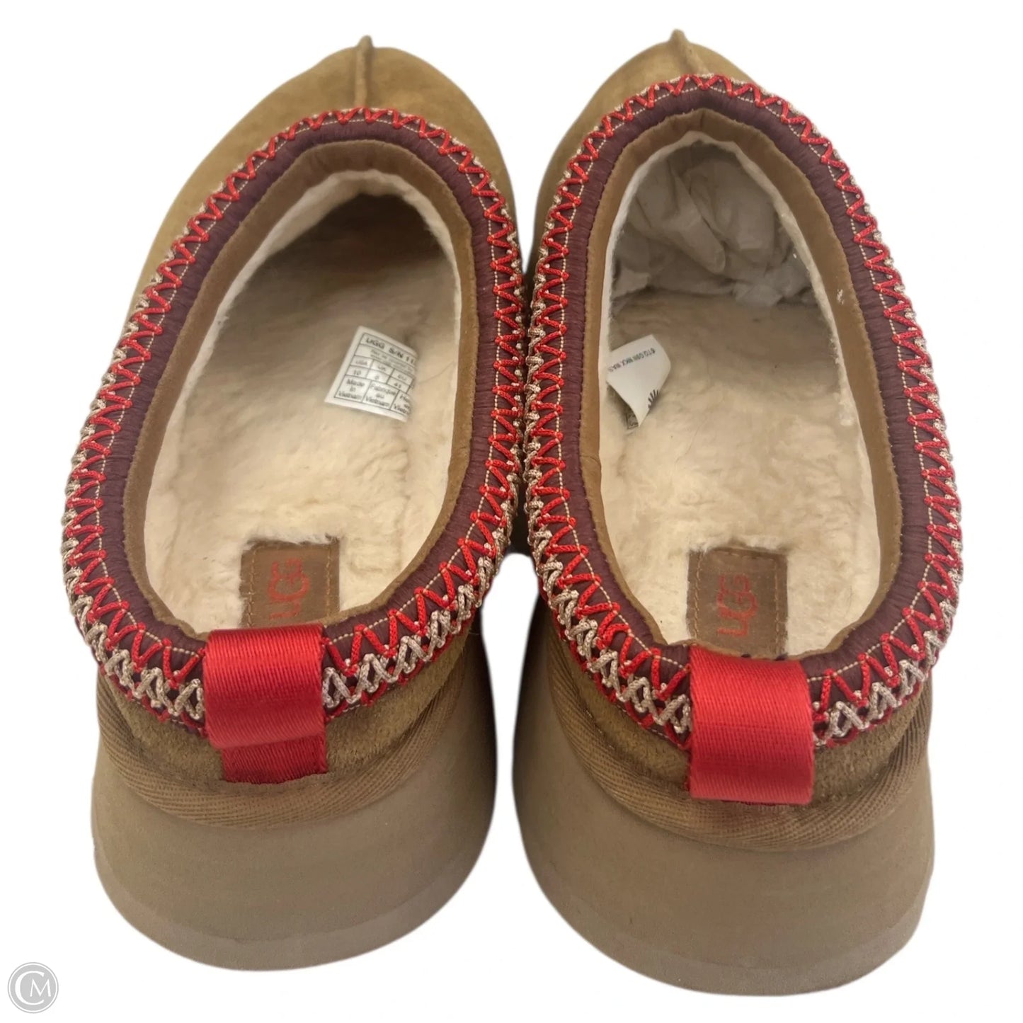 Slippers Designer By Ugg In Brown, Size: 10