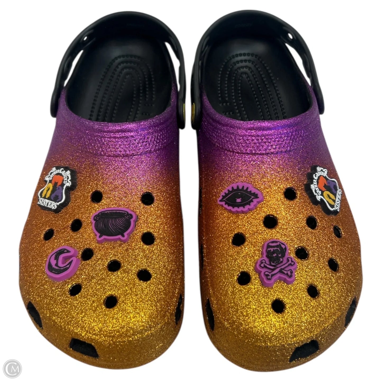 Shoes Flats By Crocs In Orange & Purple, Size: 11