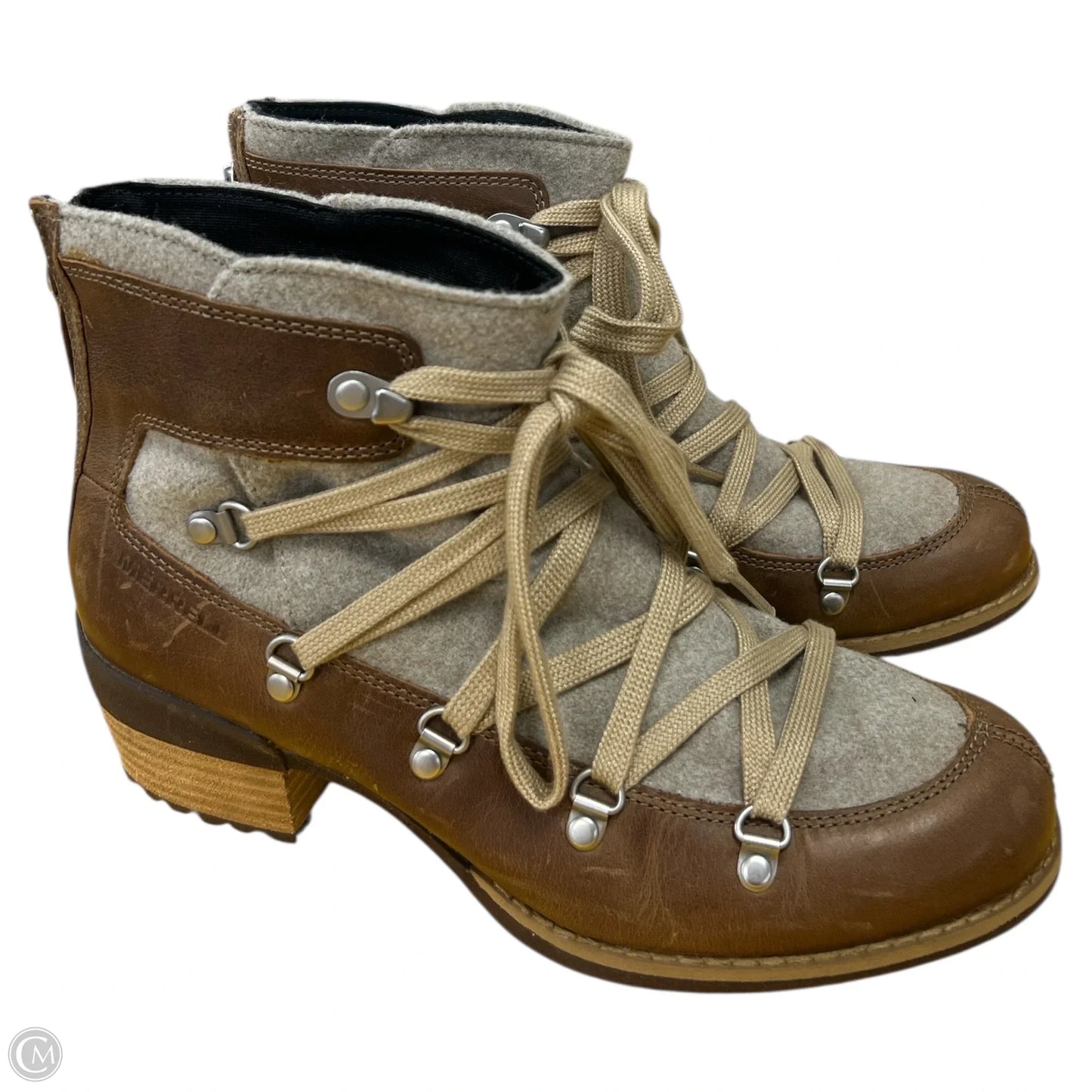 Boots Ankle Flats By Merrell In Tan, Size: 8