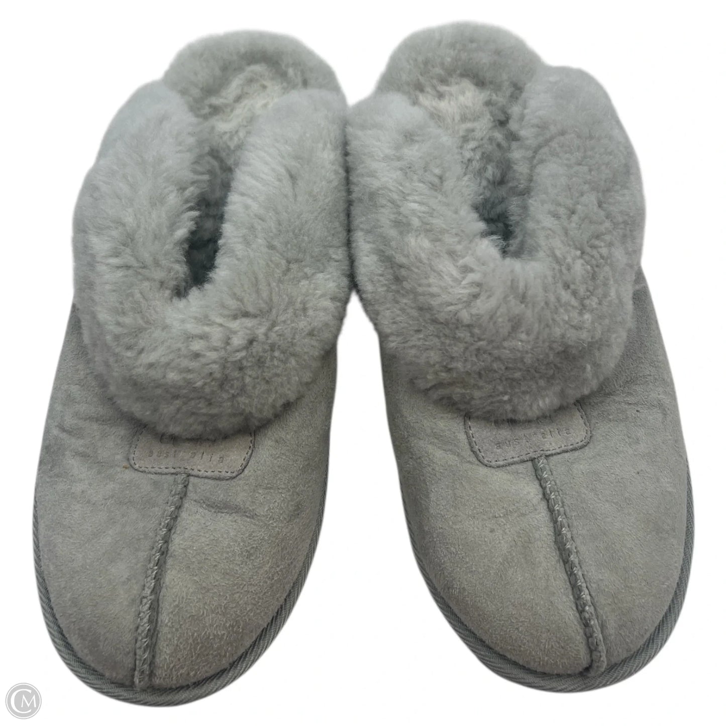 Slippers Designer By Ugg In Grey, Size: 8