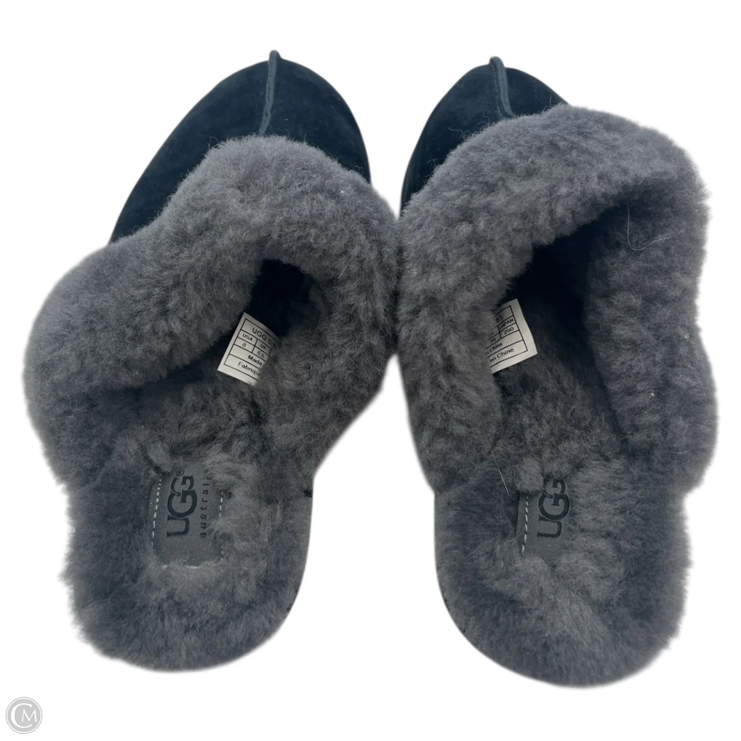Slippers Designer By Ugg In Black, Size: 8