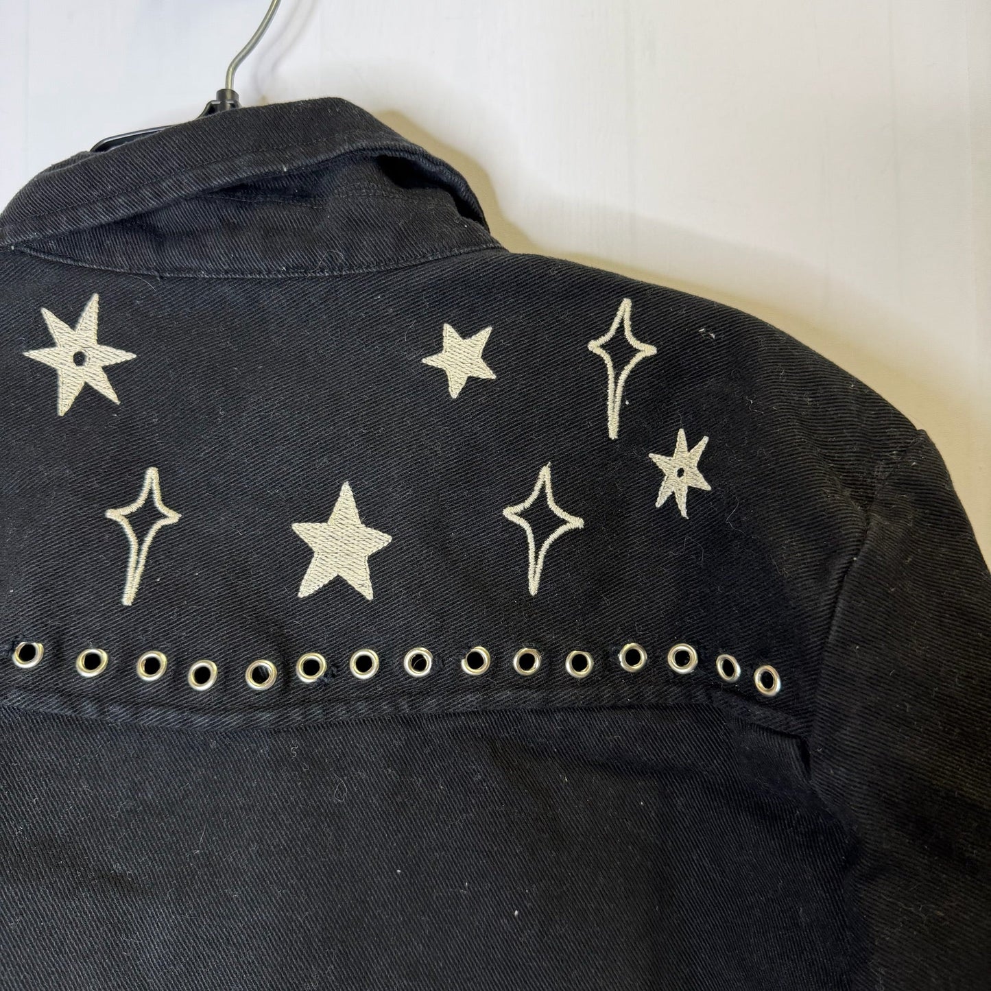 Jacket Denim By Johnny Was In Black Denim, Size: M