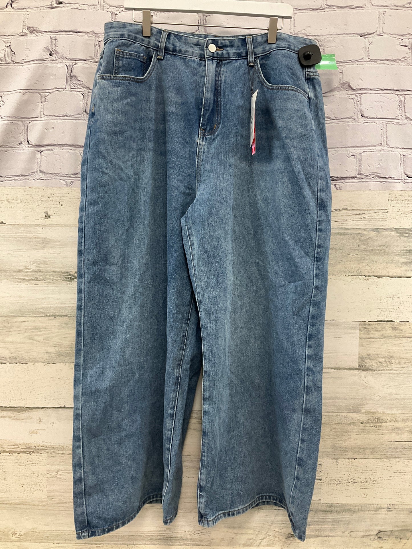 Jeans Wide Leg By Clothes Mentor In Blue Denim, Size:1X
