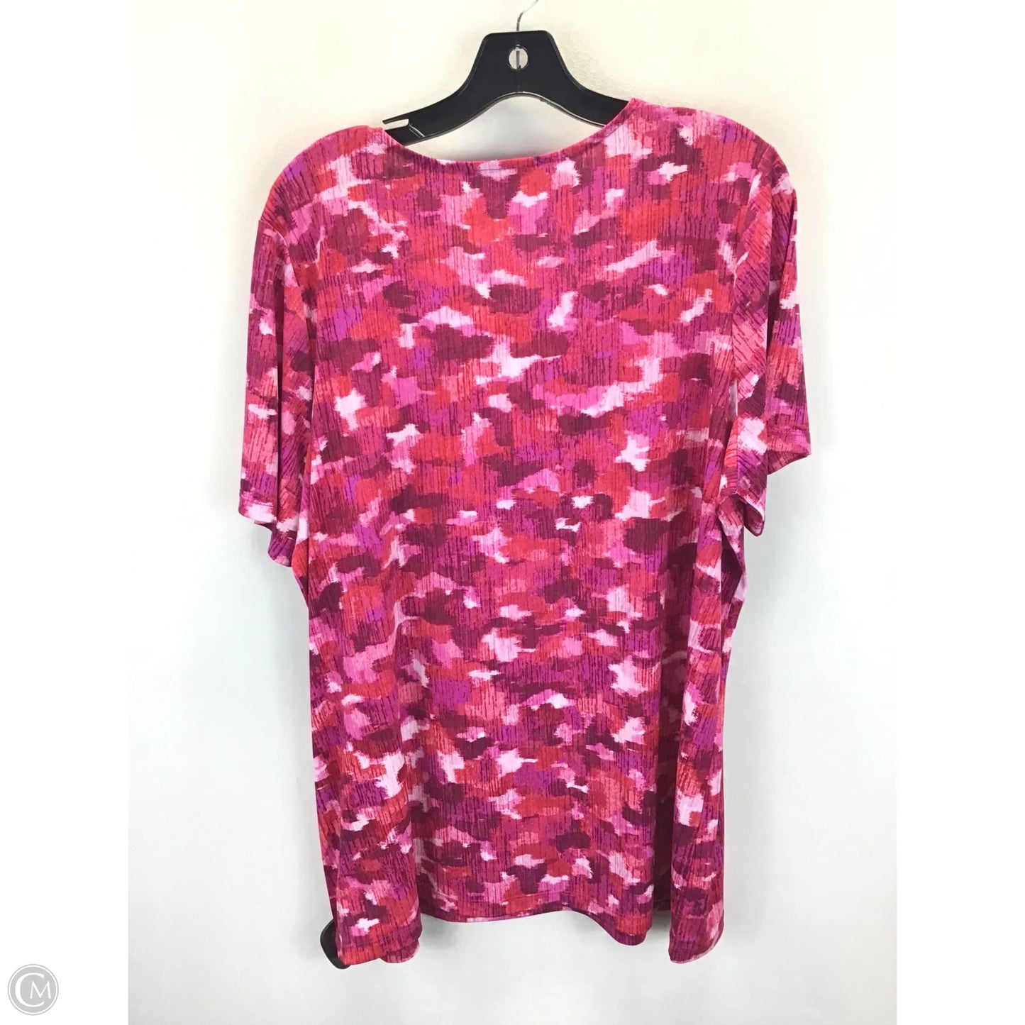 Top Short Sleeve By Susan Graver In Pink & Red, Size: Xl