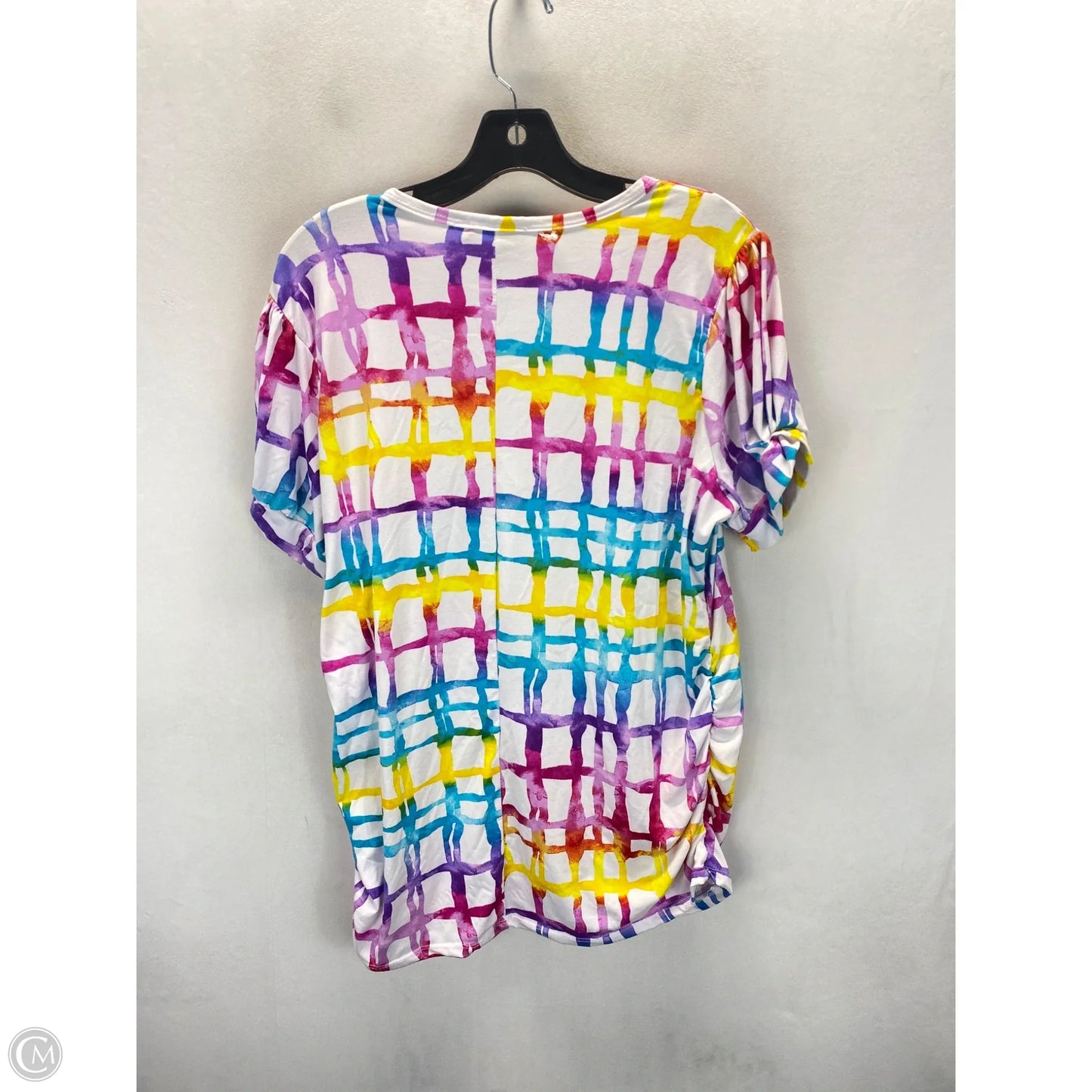 Top Short Sleeve By Rouge In Rainbow Print, Size: 3x