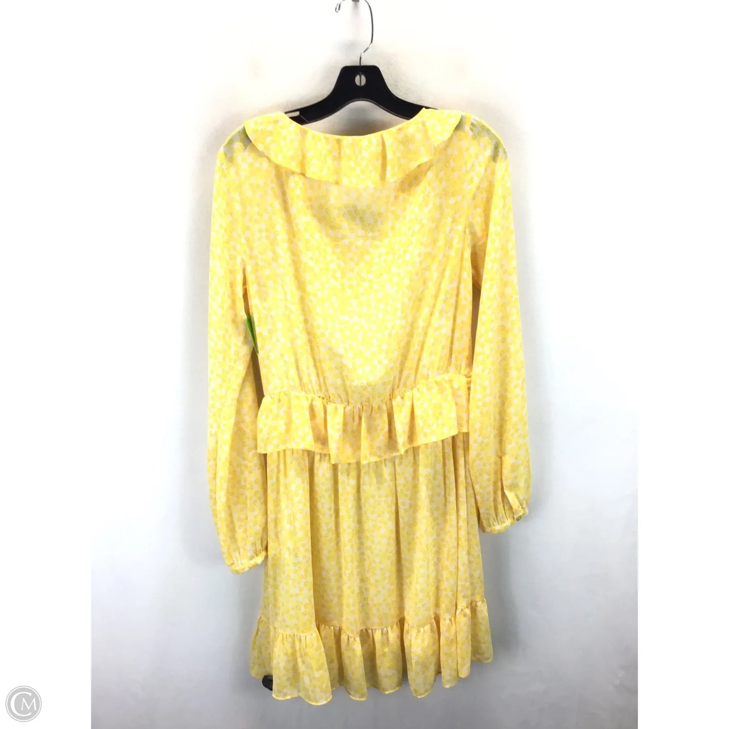 Dress Designer By Michael By Michael Kors In White & Yellow, Size: M