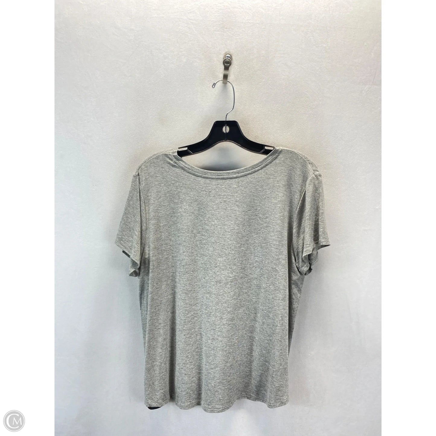 Top Short Sleeve By Tahari By Arthur Levine In Grey, Size: Xl