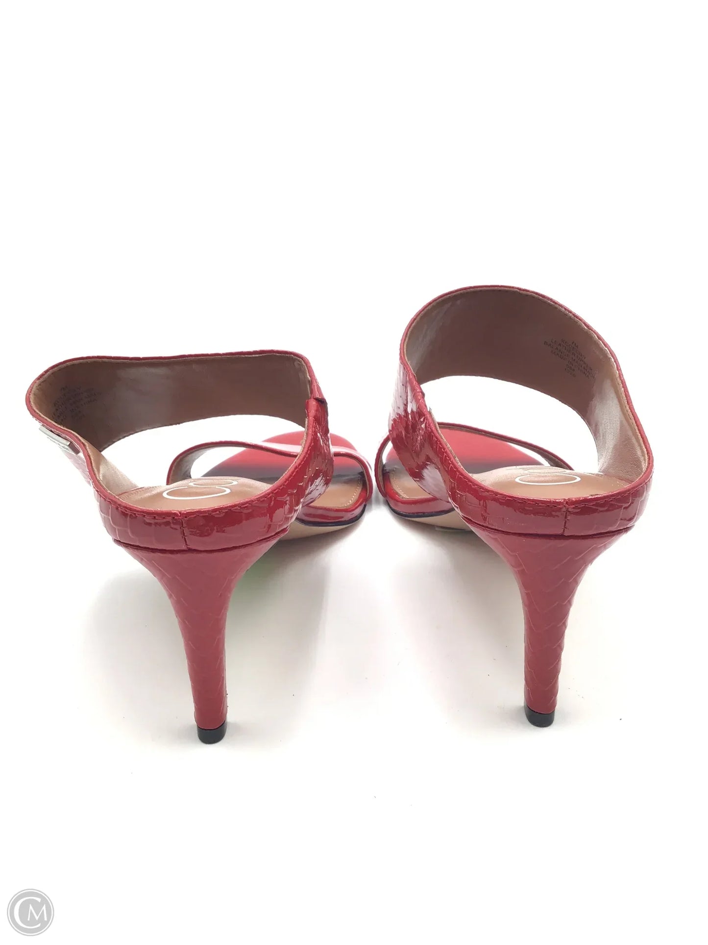 Sandals Heels Kitten By Calvin Klein In Red, Size: 7