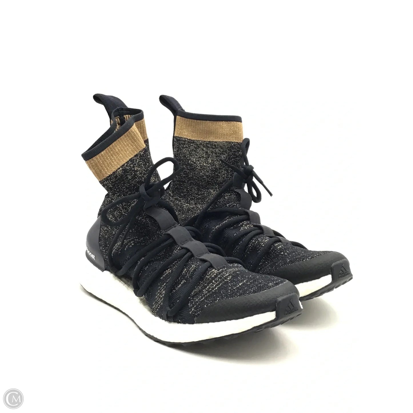 Shoes Luxury Designer By Stella Mccartney In Black & Gold, Size: 10.5