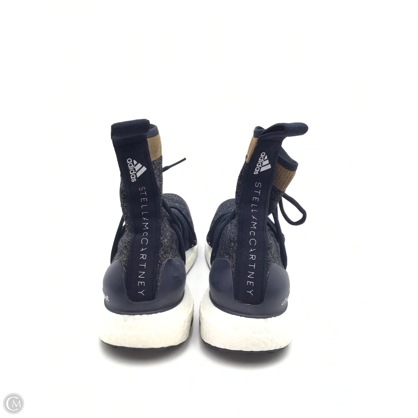 Shoes Luxury Designer By Stella Mccartney In Black & Gold, Size: 10.5
