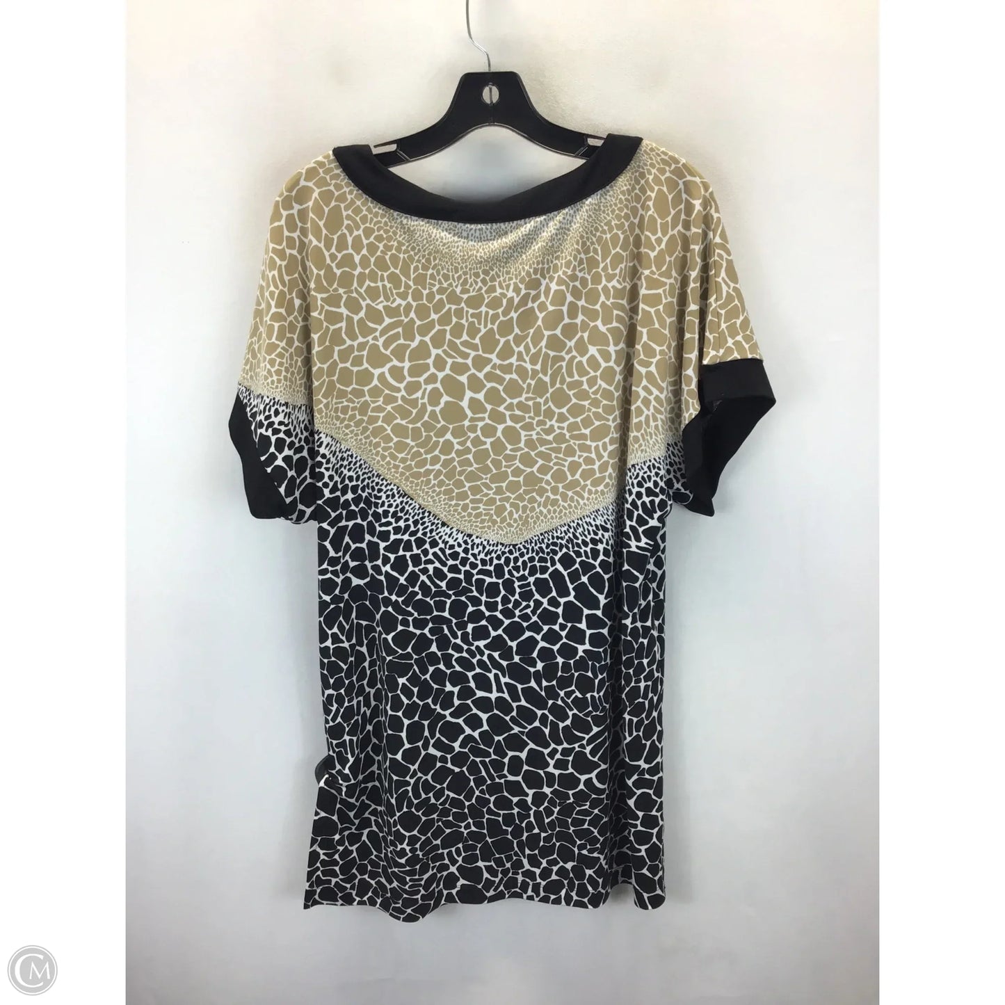 Top Short Sleeve By Dana Buchman In Black & Tan, Size: M