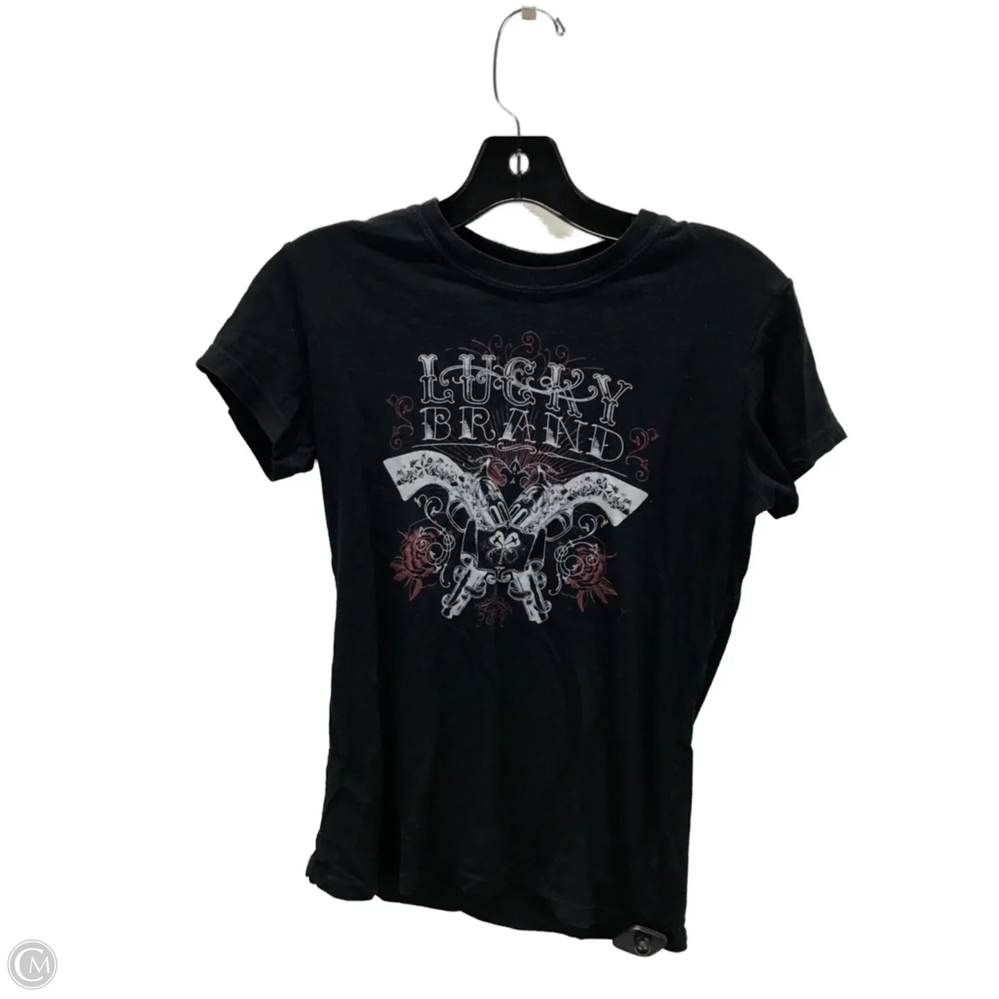 Top Short Sleeve By Lucky Brand In Black & White, Size: Xs