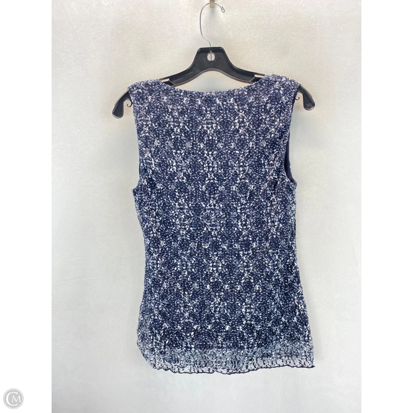 Top Sleeveless By Alfani In Blue & White, Size: M