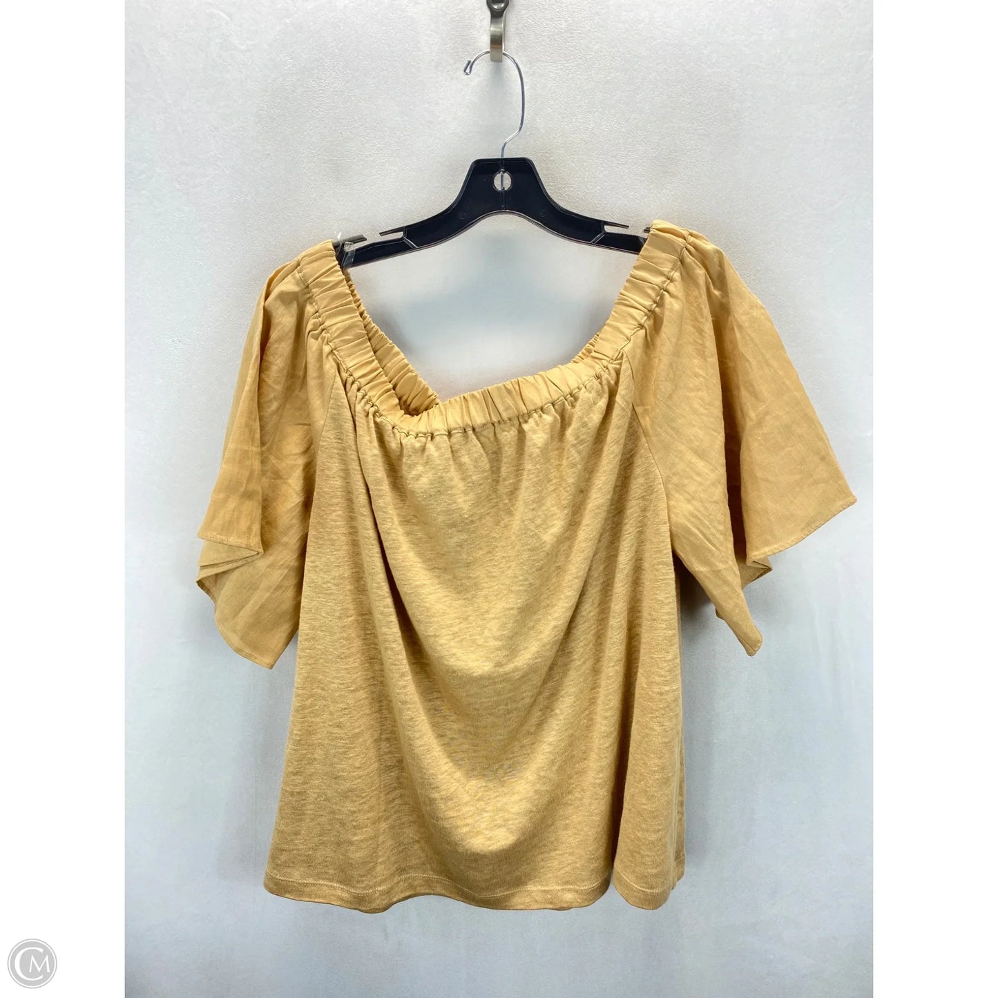 Top Short Sleeve By Chicos In Tan, Size: L