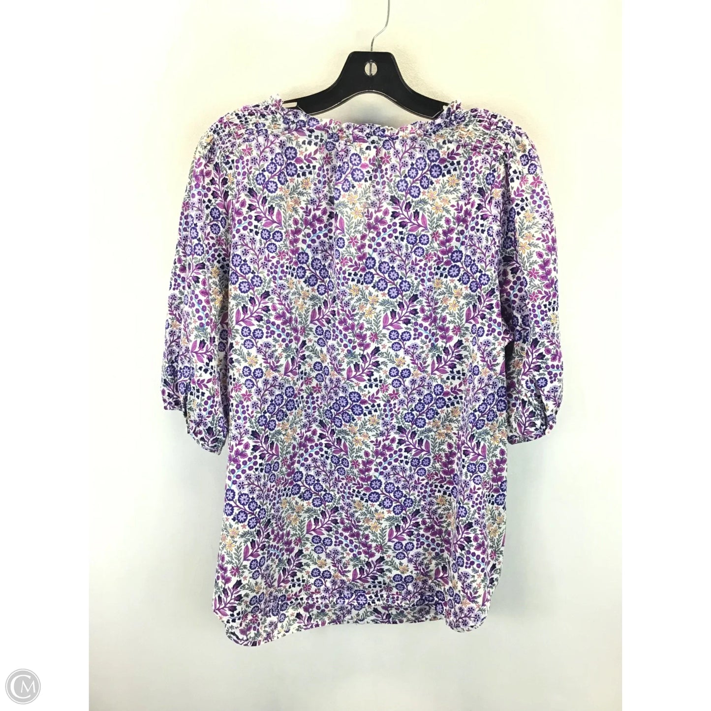 Top 3/4 Sleeve By Talbots In Floral Print, Size: 1x