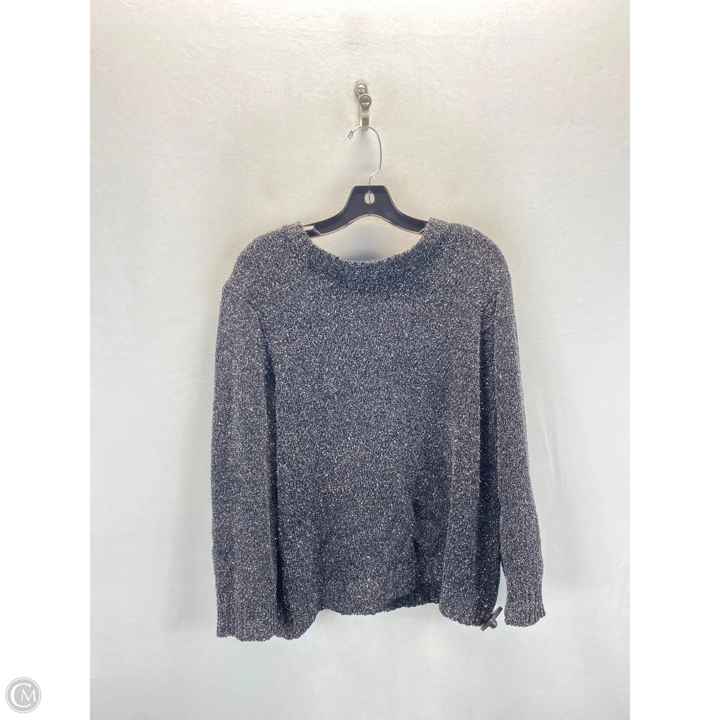 Sweater By Who What Wear In Black & Silver, Size: Xl