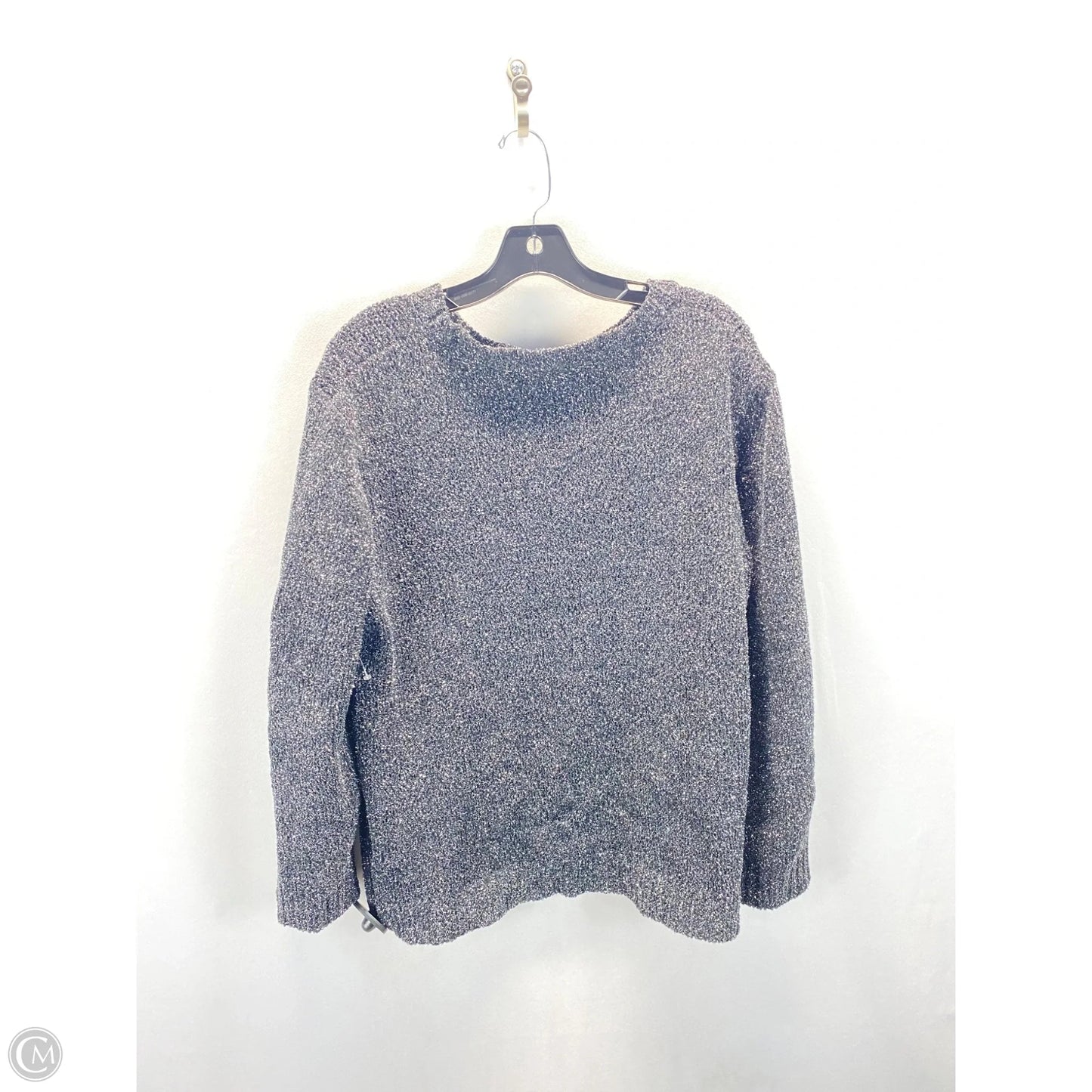 Sweater By Who What Wear In Black & Silver, Size: Xl