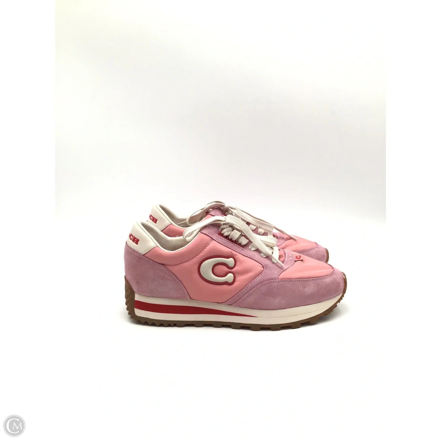 Shoes Designer By Coach In Pink & Red, Size: 9.5