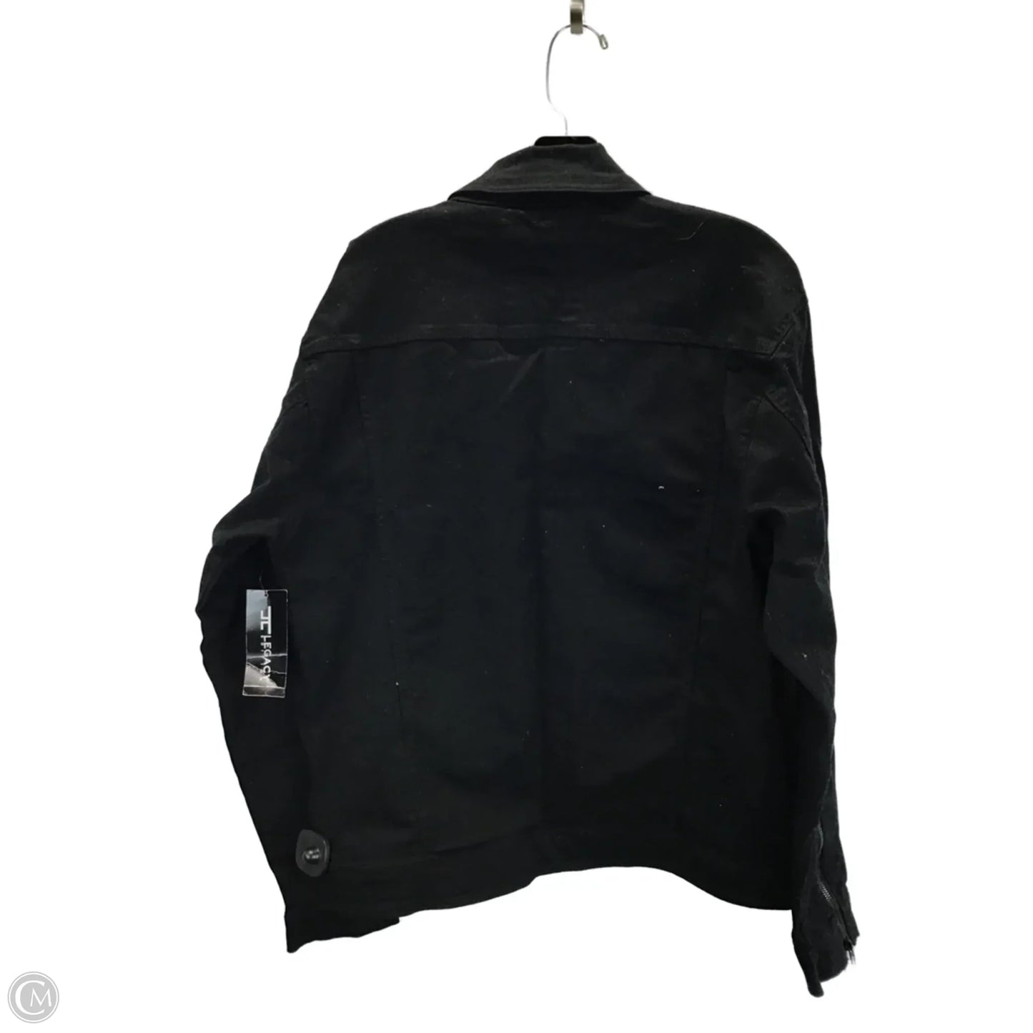 Jacket Denim By Clothes Mentor In Black, Size: L