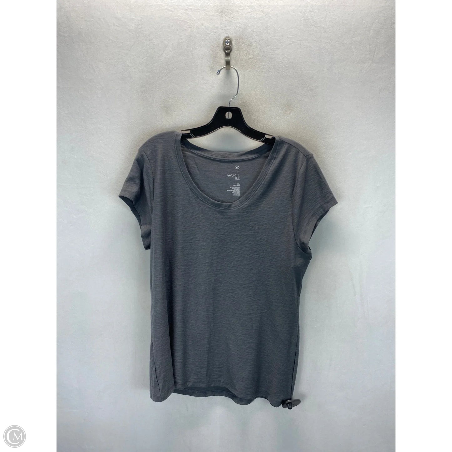 Top Short Sleeve By So In Grey, Size: Xxl