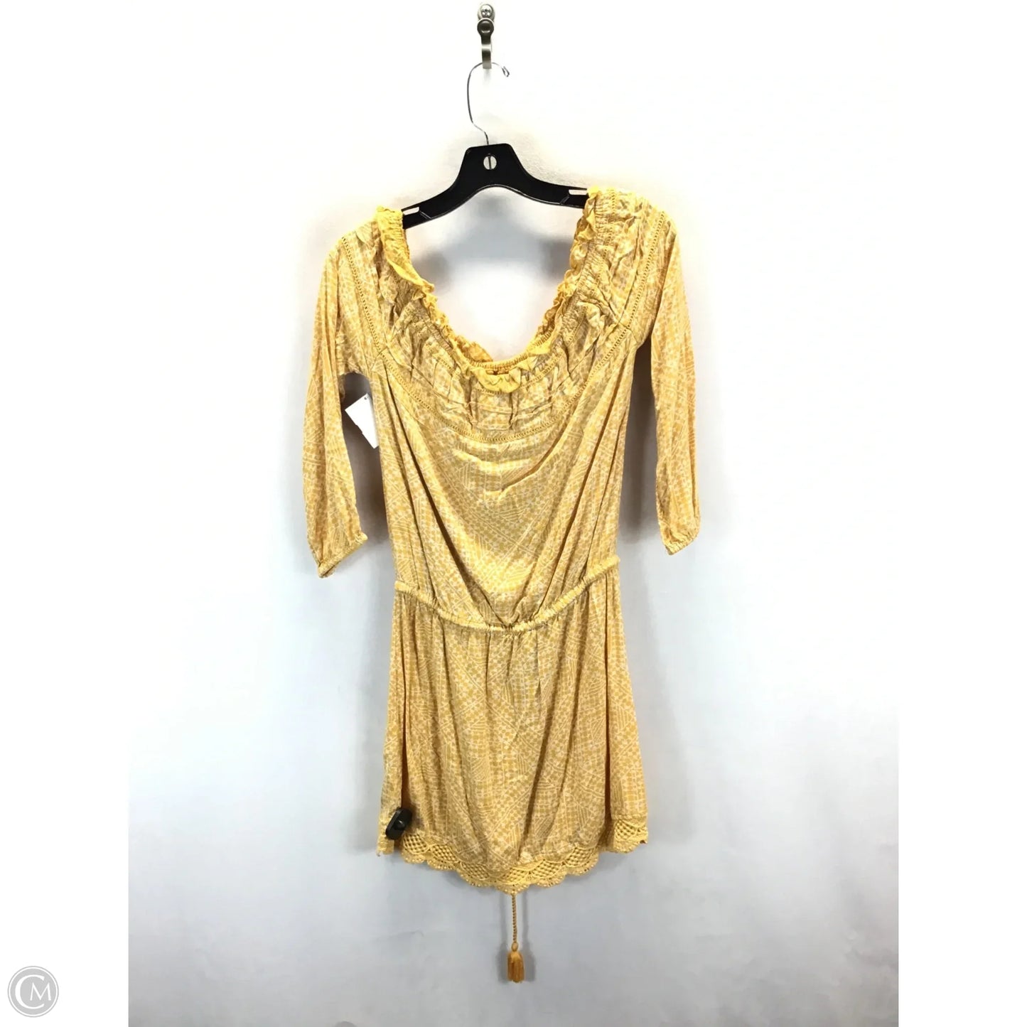 Dress Casual Midi By New York And Co In Yellow, Size: S
