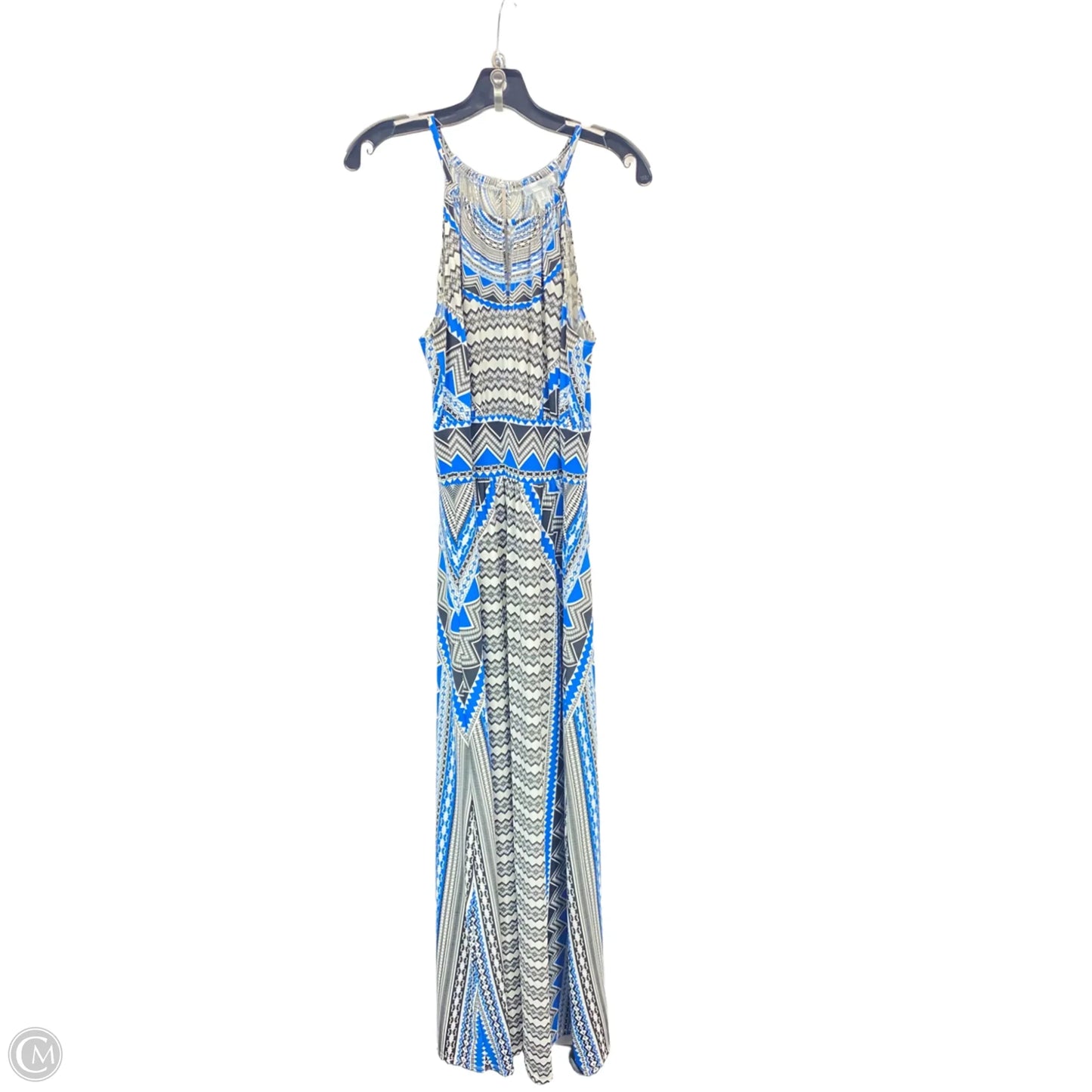 Dress Casual Maxi By London Times In Black & Blue, Size: 12