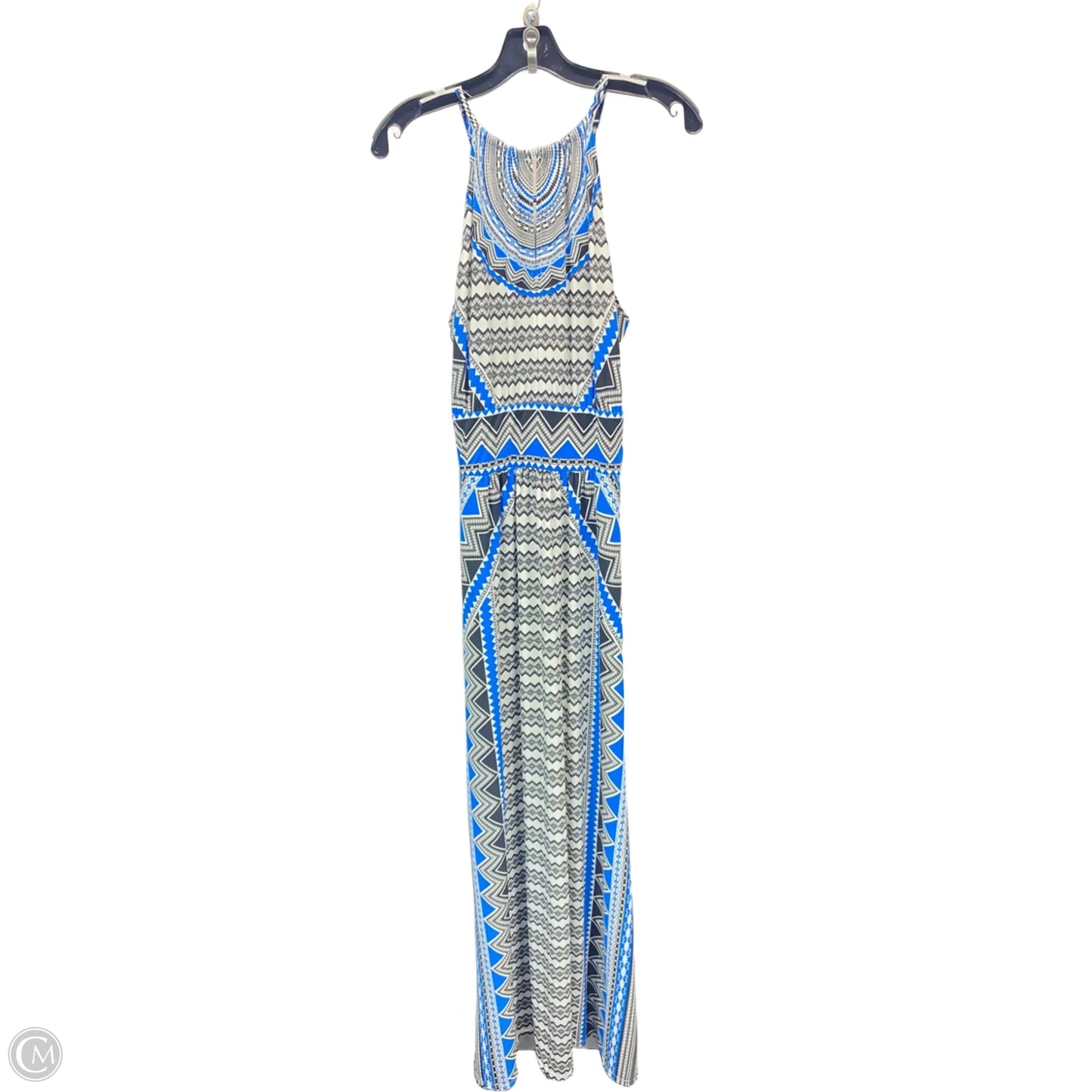 Dress Casual Maxi By London Times In Black & Blue, Size: 12