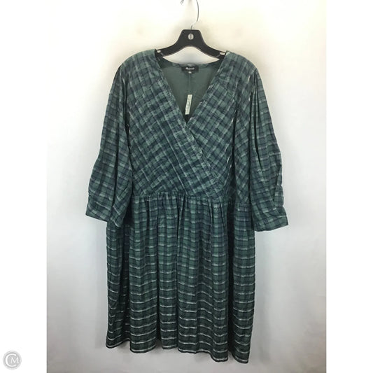 Dress Casual Midi By Madewell In Blue & Green, Size: 3x