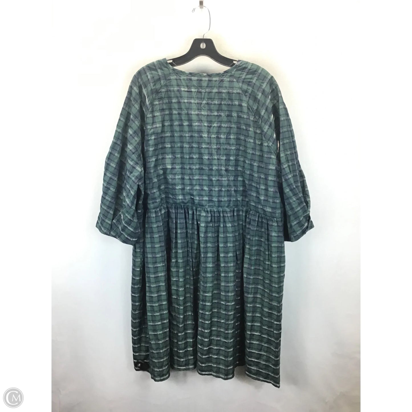Dress Casual Midi By Madewell In Blue & Green, Size: 3x