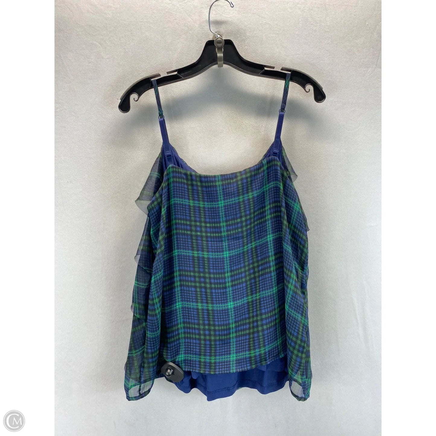 Top Sleeveless By New York And Co In Plaid Pattern, Size: L