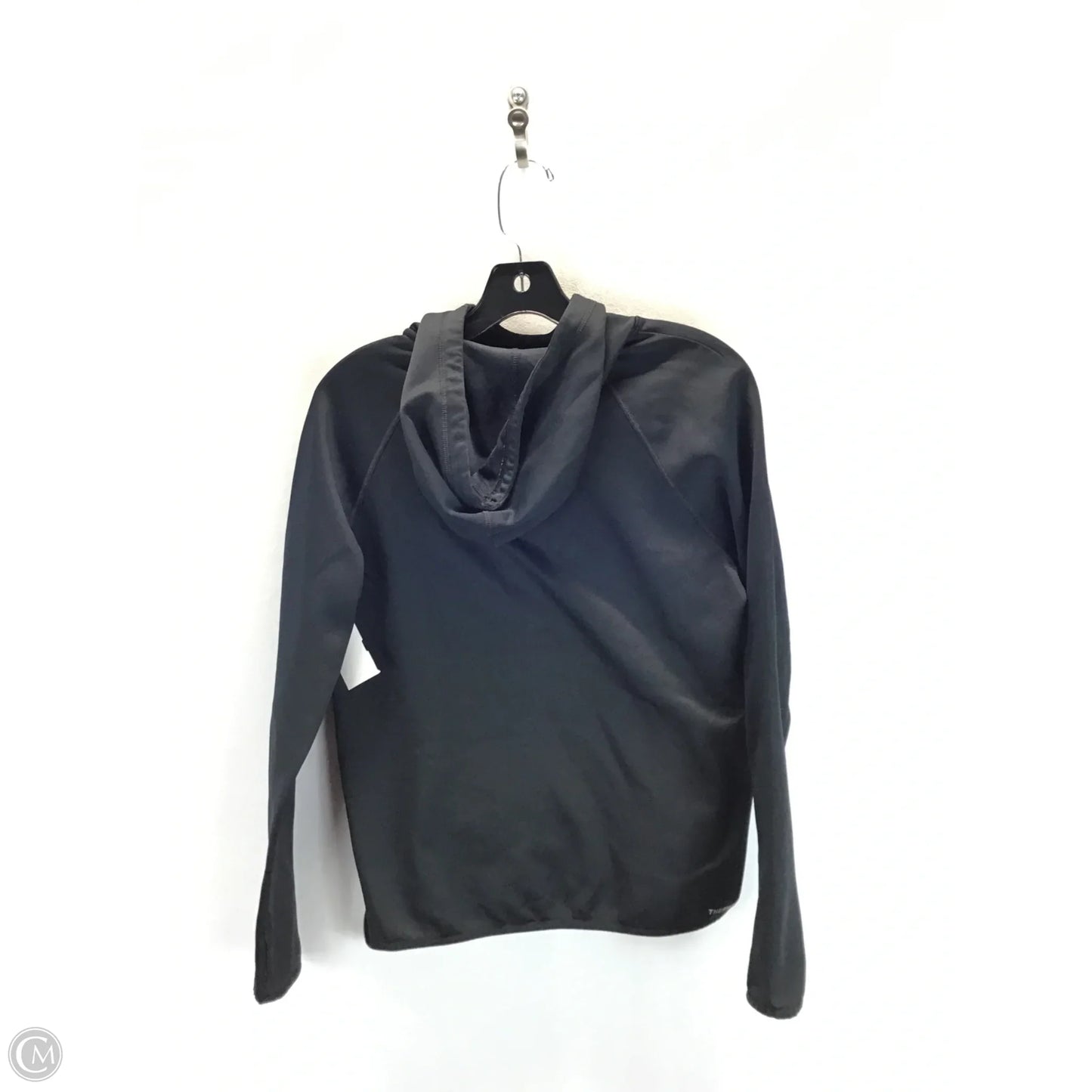 Athletic Top Long Sleeve Hoodie By Nike In Black & Cream, Size: S