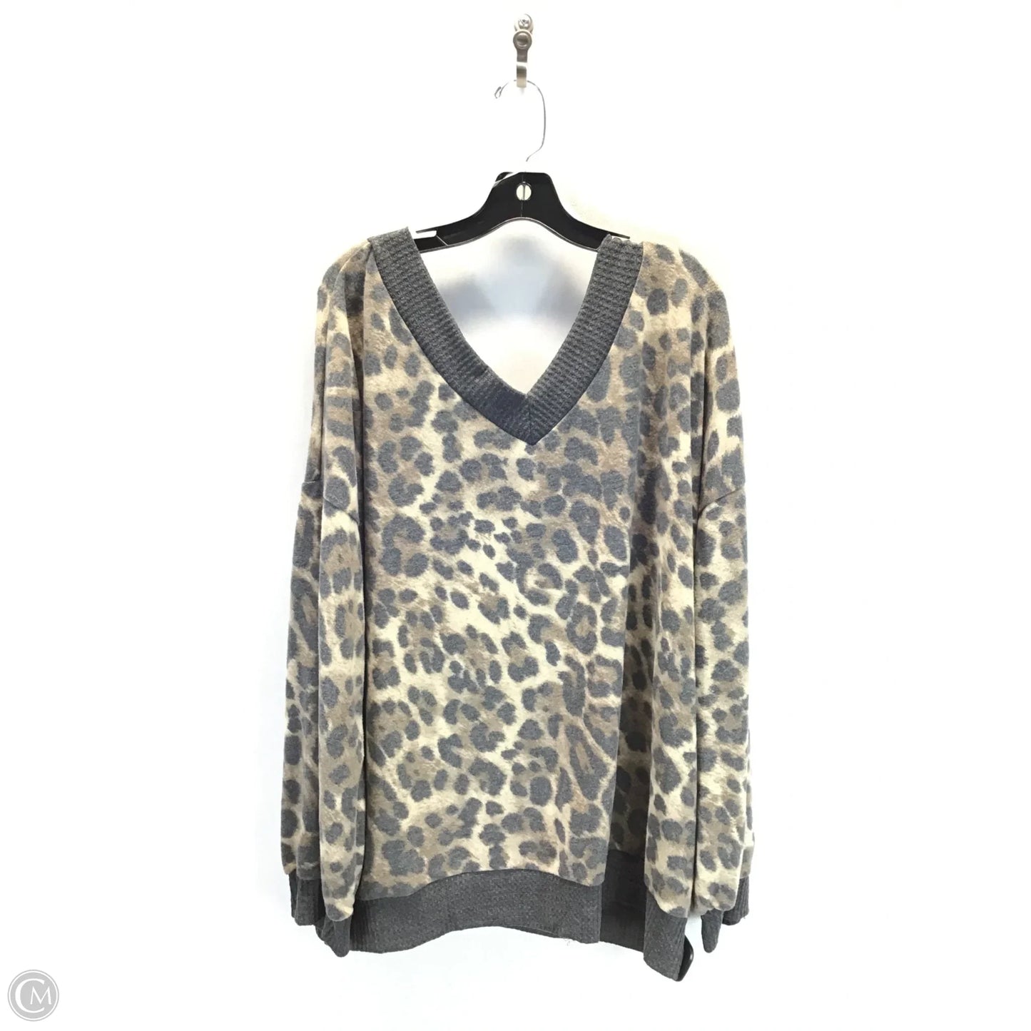 Top Long Sleeve By White Birch In Animal Print, Size: 2x