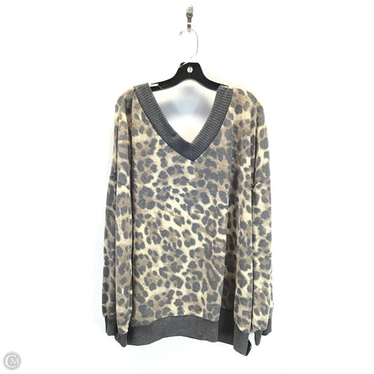 Top Long Sleeve By White Birch In Animal Print, Size: 2x