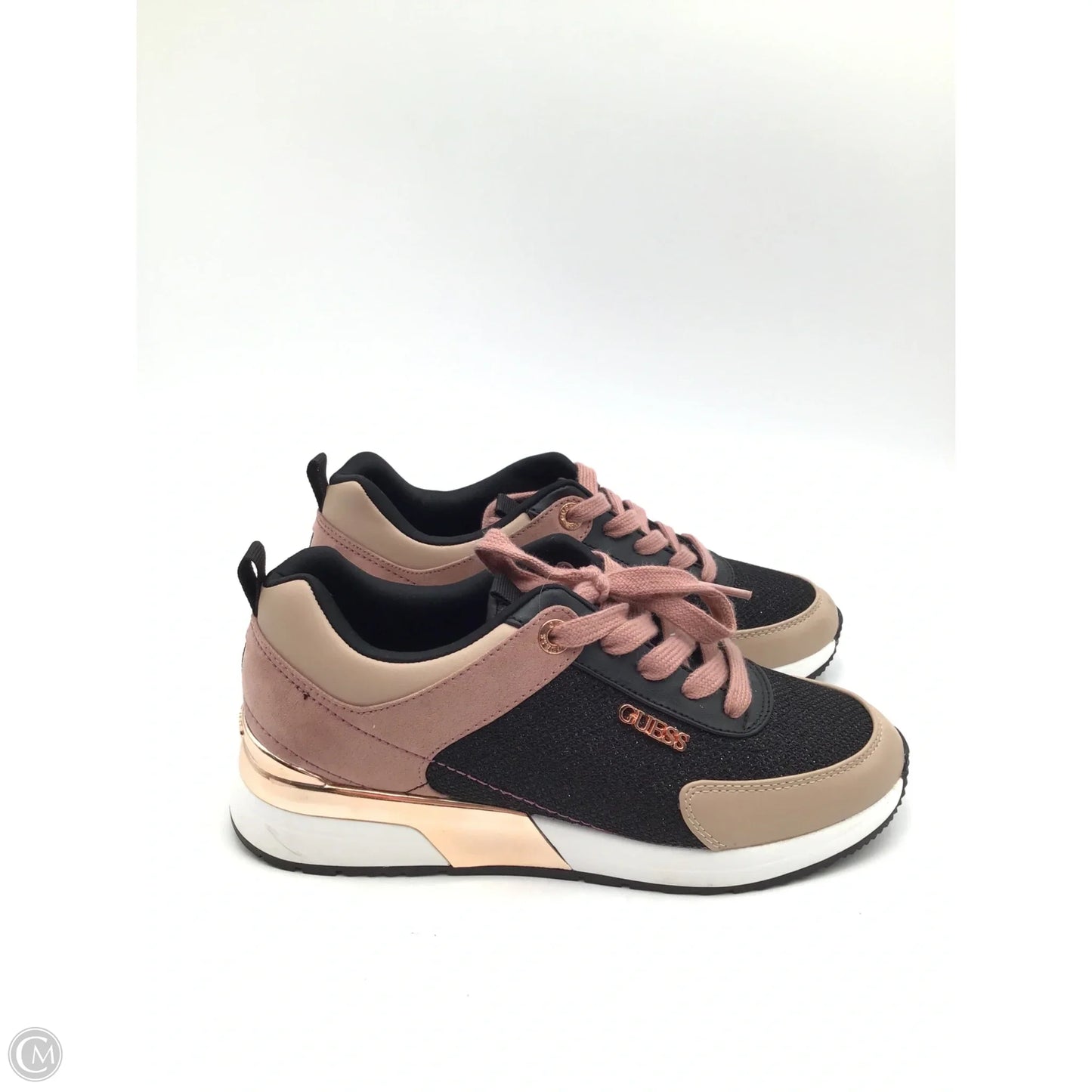 Shoes Athletic By Guess In Black & Pink, Size: 8