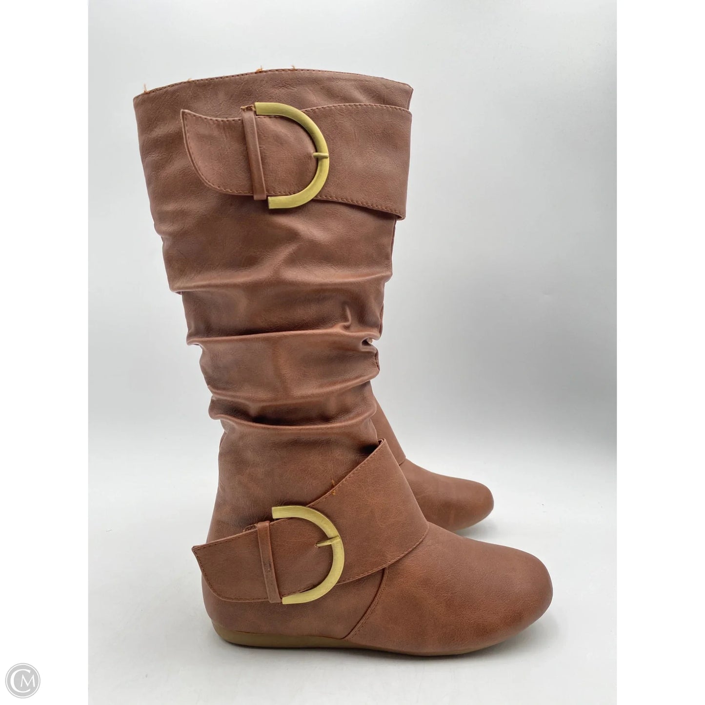 Boots Knee Flats By Clothes Mentor In Brown, Size: 8