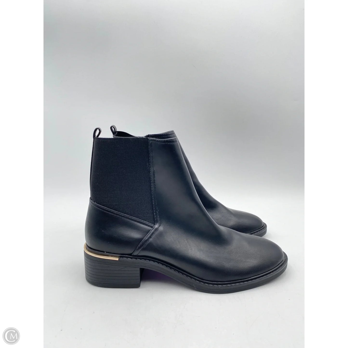 Boots Ankle Flats By Clothes Mentor In Black, Size: 10