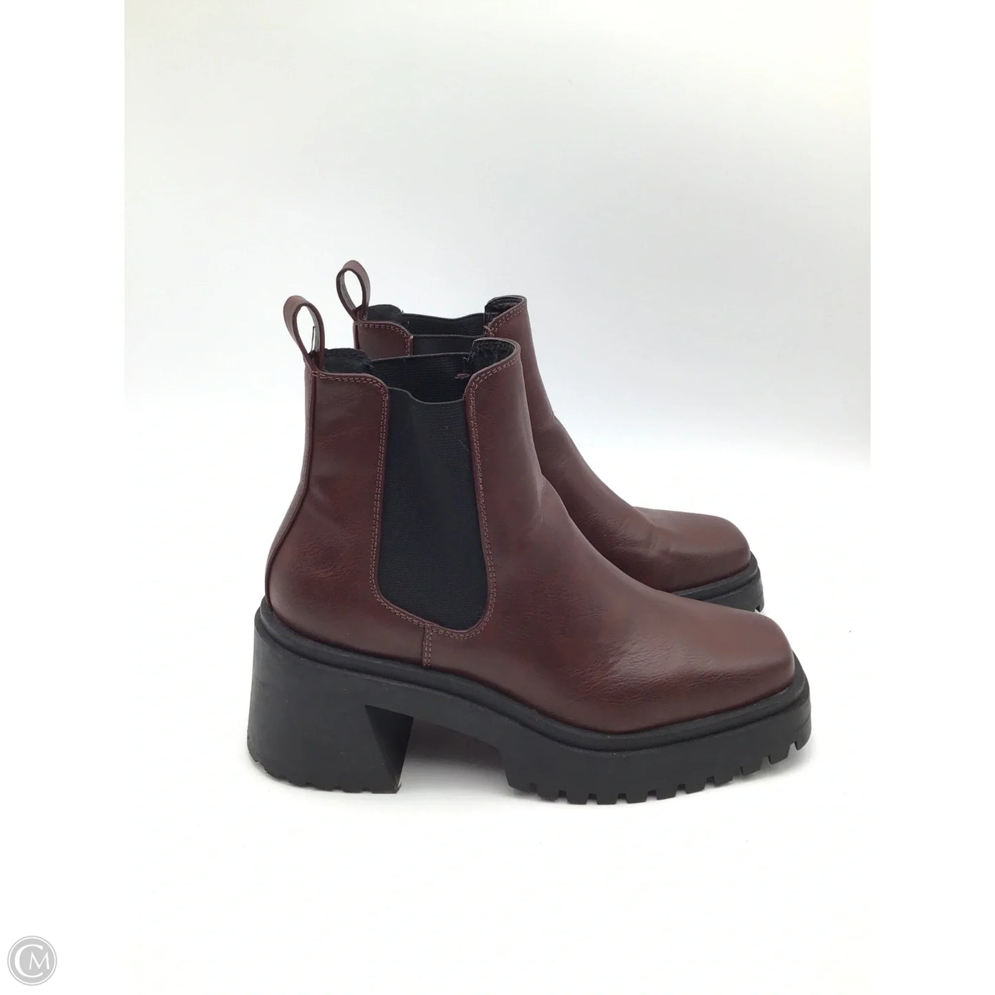 Boots Ankle Heels By Madden Girl In Brown, Size: 9