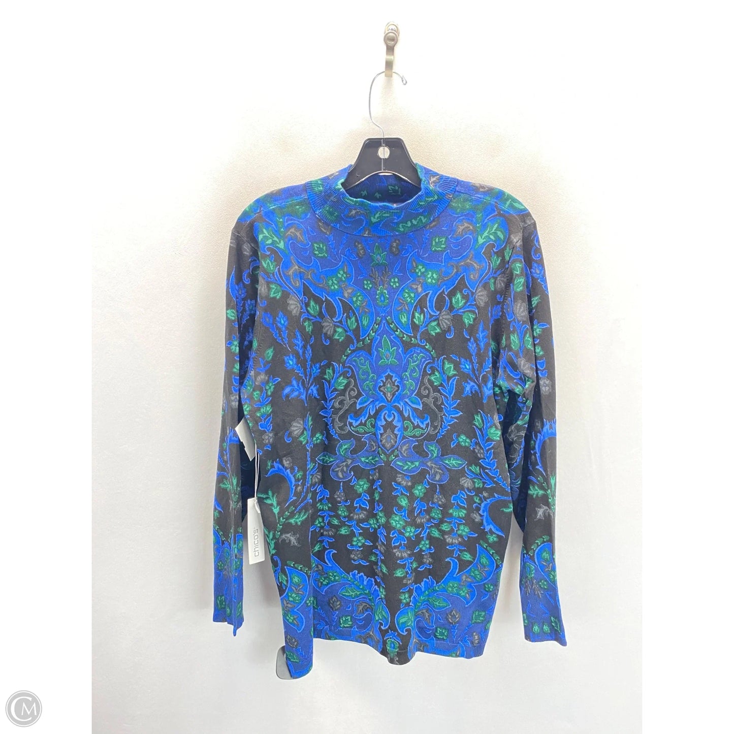 Top Long Sleeve By Chicos In Multi-colored, Size: Xl