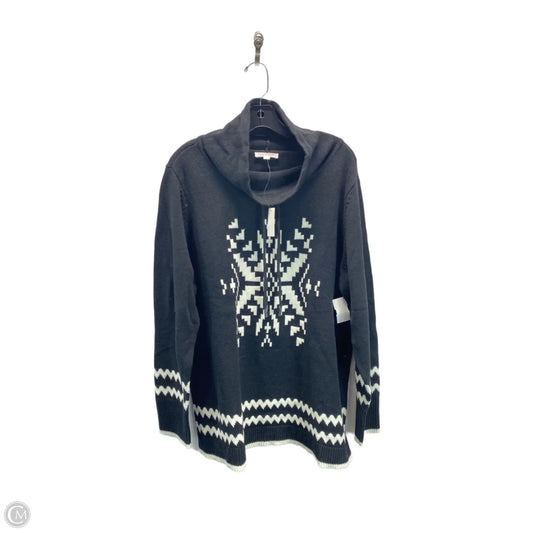 Sweater By Talbots In Black & White, Size: Xl