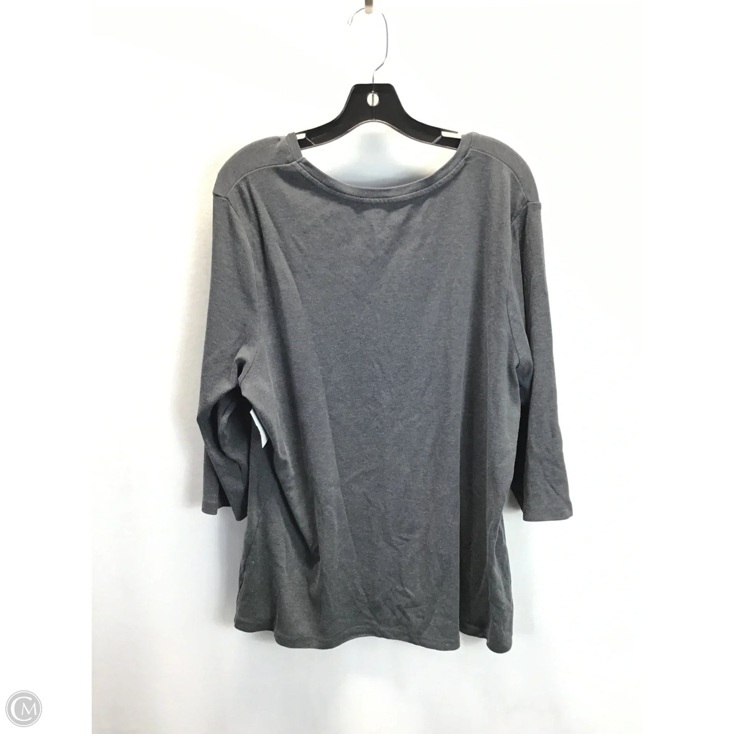 Top Long Sleeve Basic By St Johns Bay In Grey, Size: 2x