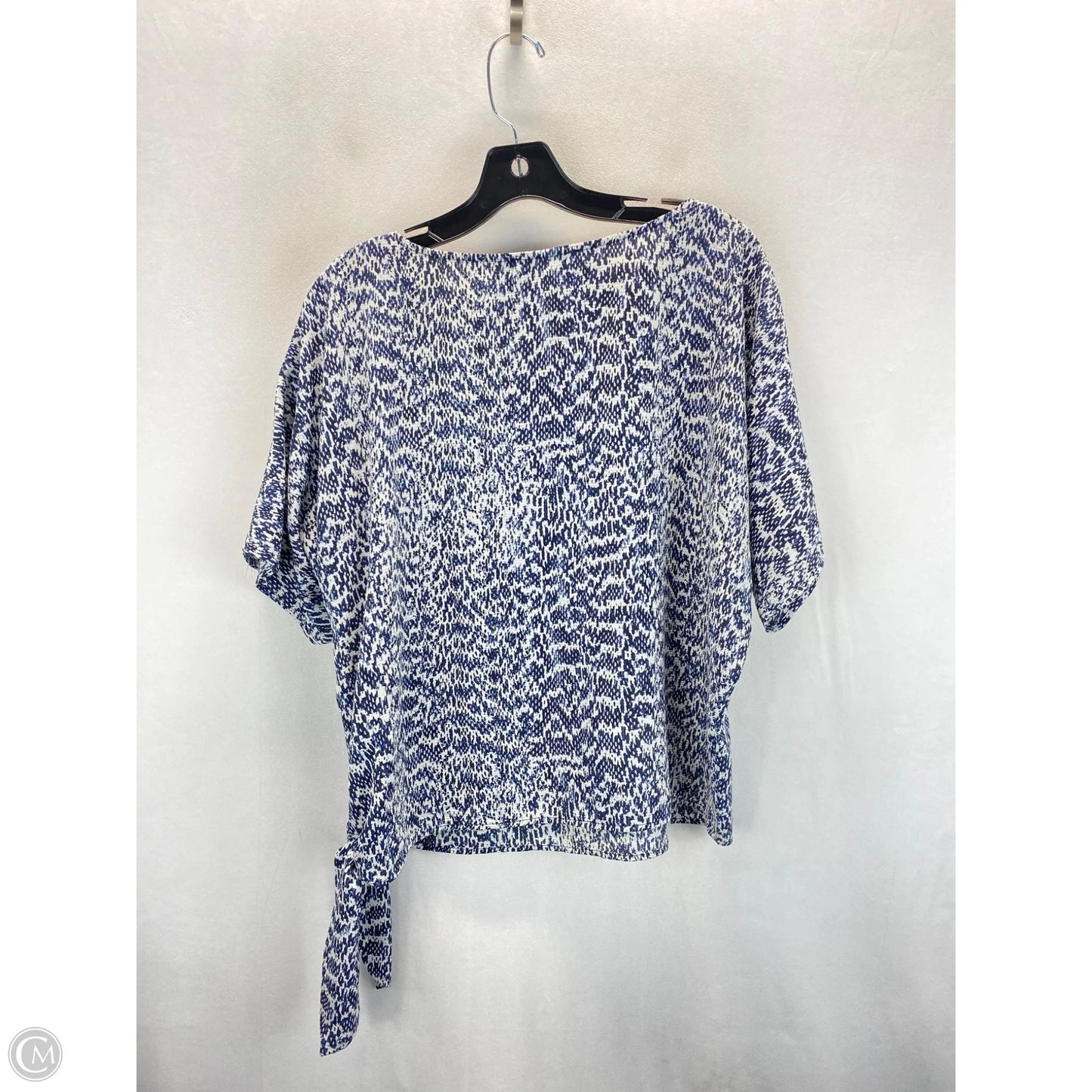 Top Short Sleeve Designer By Michael By Michael Kors In Blue & White, Size: Mp