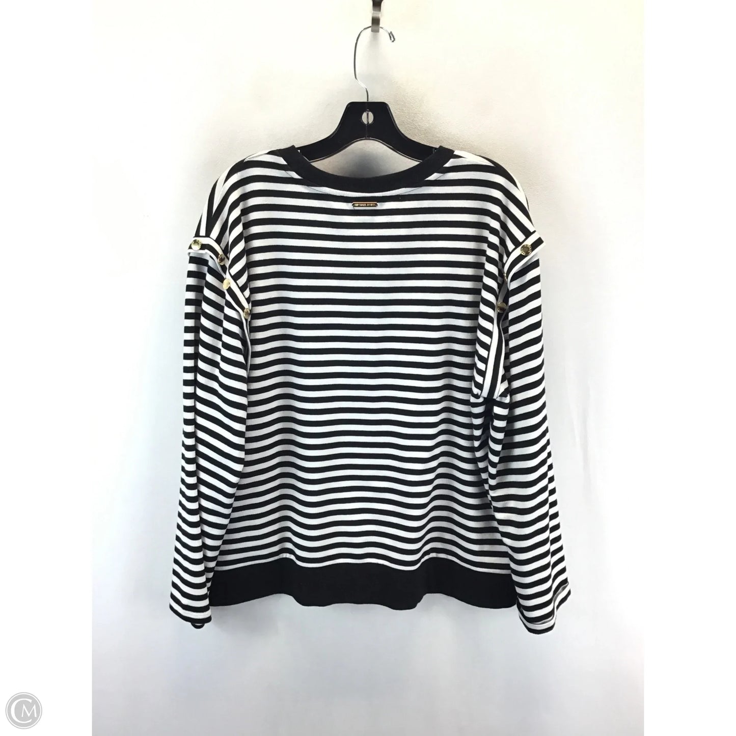 Top Long Sleeve Designer By Michael Kors In Striped Pattern, Size: Xl