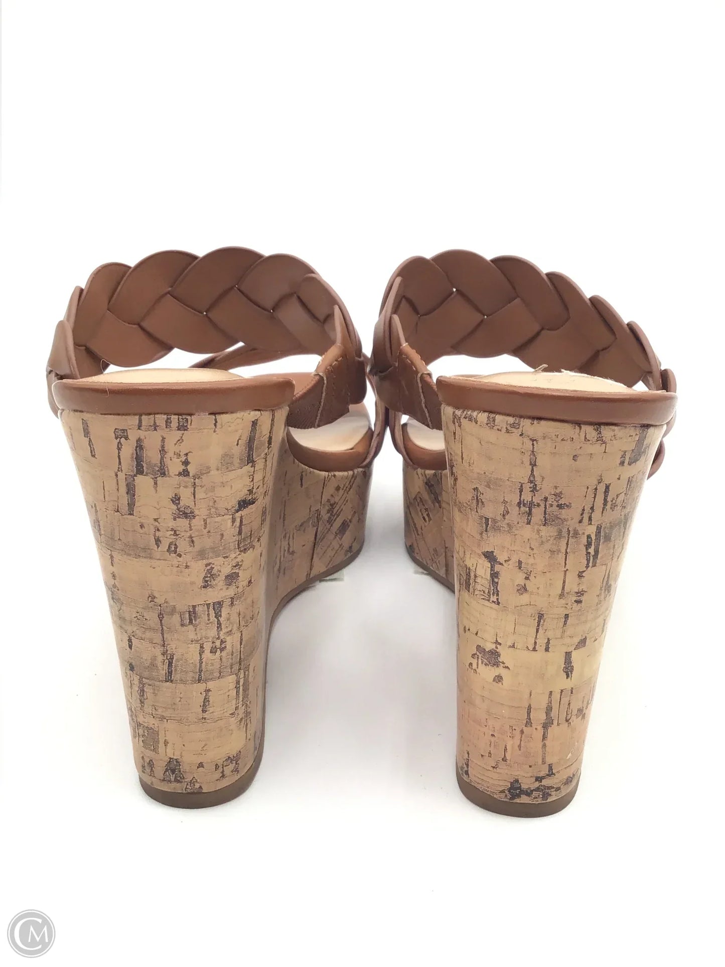 Sandals Heels Wedge By Nine West In Brown, Size: 8