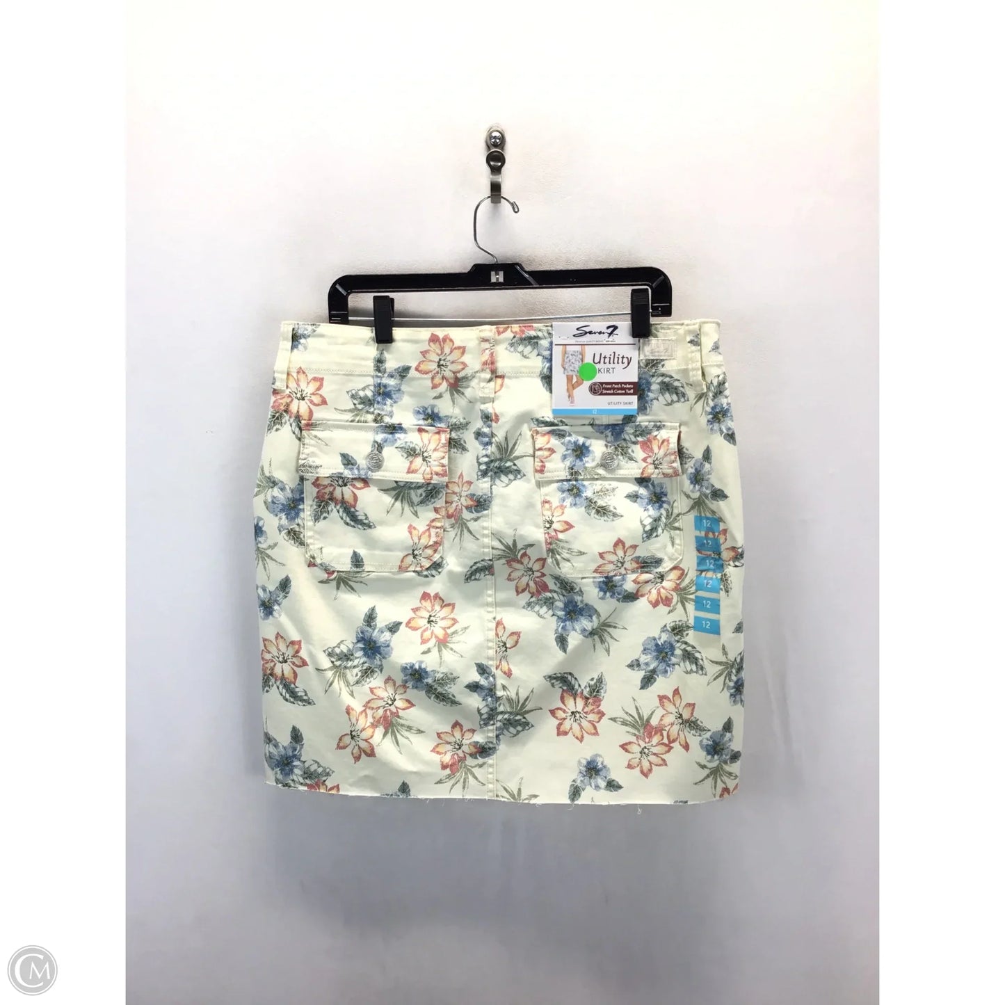 Skirt Midi By Seven 7 In Floral Print, Size: 12
