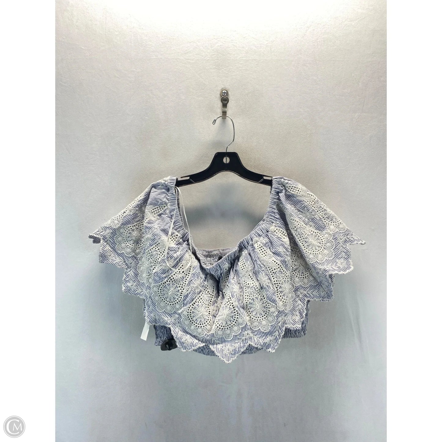 Top Sleeveless By Eloquii In Blue & White, Size: 1x